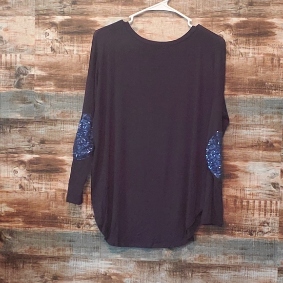 Pixley blue with sequin elbows Small - Picture 2 of 5